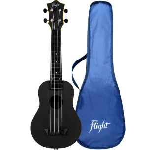 Flight TUS-35EBK Ukelele Soprano Travel Electrificado Negro