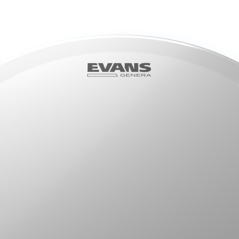 Parche Evans 14" Genera B14GEN para caja de 1 capa, blanco rugoso y muffle.