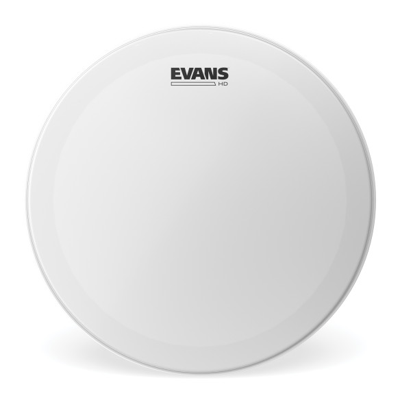 Parche batidor para caja de 14" Evans Genera HD B14HD de 2 capas blanco rugoso y con muffle.