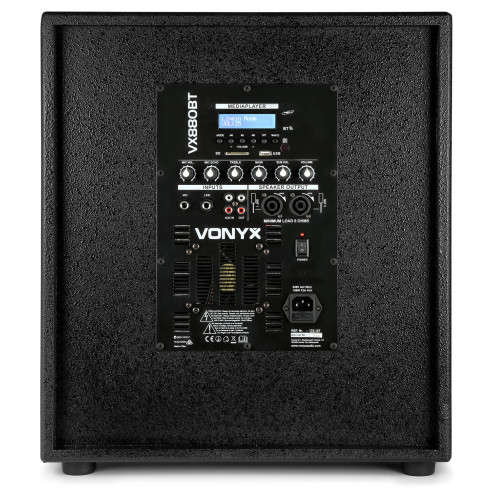 Vonyx VX880BT Conjunto 2.1 Activo 1 Subwoofer 15"  2 Satelites 4x2,5",1000 W
