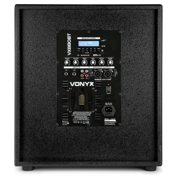 Vonyx VX880BT Conjunto 2.1 Activo 1 Subwoofer 15"  2 Satelites 4x2,5",1000 W
