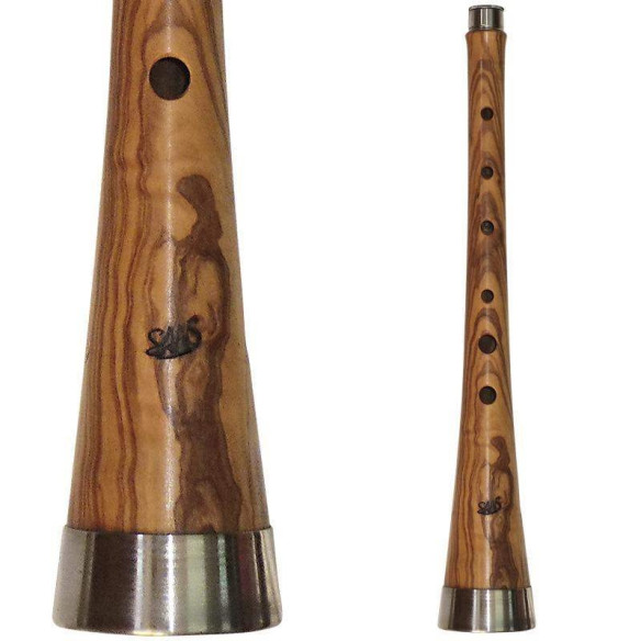 Gralla Seca Sans en Sol SANS de madera de olivo. Incluye tudel y funda tela. La caña no está incluida.