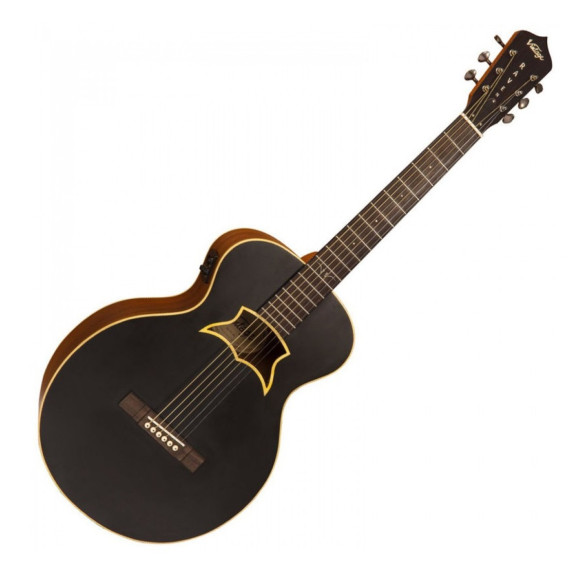 VINTAGE Raven by Paul Brett Electro Acoustic, Satin Black