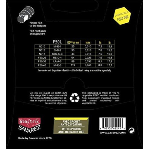 Savarez FOCUS F50L Juego Cuerdas Guitarra Eléctrica .010-.046