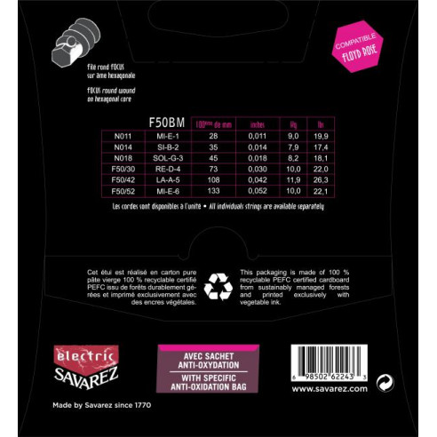 Savarez FOCUS F50BM Juego Cuerdas Guitarra Eléctrica .011-.052