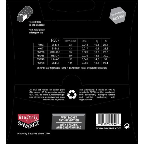 Savarez FOCUS F50F Juego Cuerdas Guitarra Eléctrica .013-.056