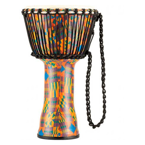 Djembé Meinl PADJ2-L-G Kenyan Quilt de 12'' Travel Series realizado en plástico muy ligero.