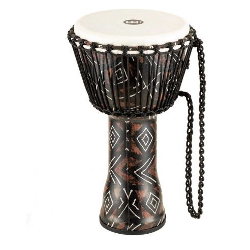 Djembé Meinl PADJ6-L-F Serie Rope Tuned Travel de 12" de diámetro, con acabado Kanga Sarong y parche sintético.