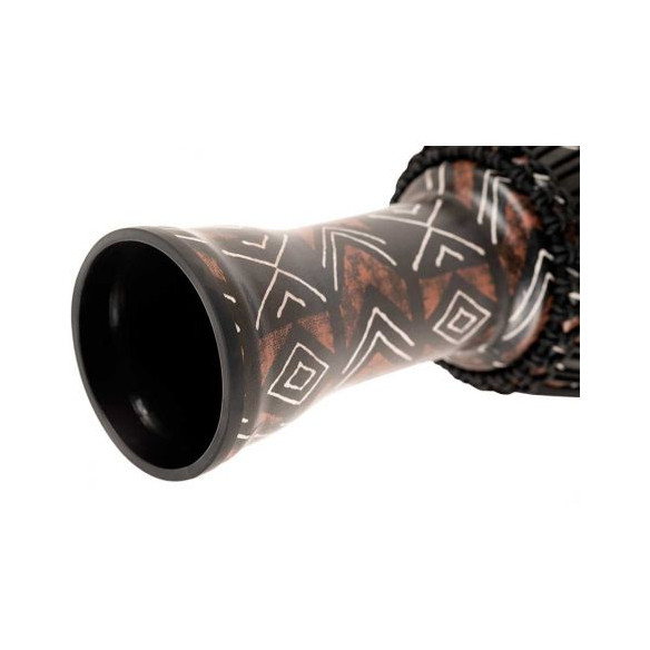 Djembé Meinl PADJ6-L-F Serie Rope Tuned Travel de 12" de diámetro, con acabado Kanga Sarong y parche sintético.