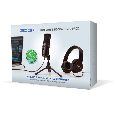 Zoom ZUM-2 PMP Kit Podcast USB con Micro USB, Auricularres y acc