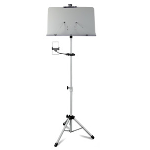 TCM MS-533PGY Atril Orquesta Gris Liso c/soporte para móvil