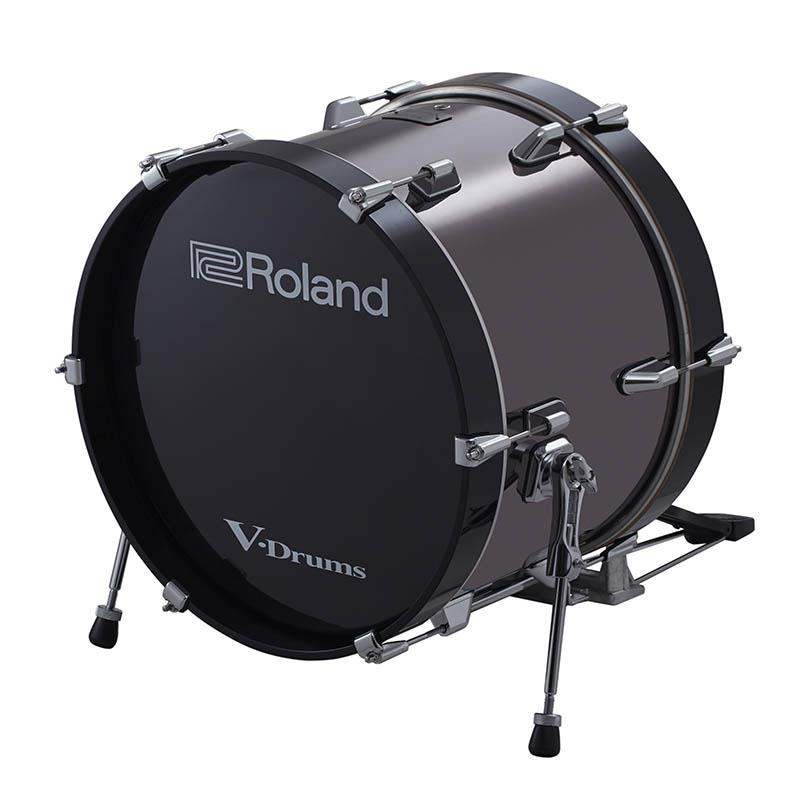 Pad de Bombo Roland KD-180 de 18" para batería electrónica con la apariencia de un bombo acústico.