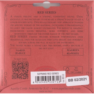 Aquila 83U Juego Ukelele Soprano Red Series 2