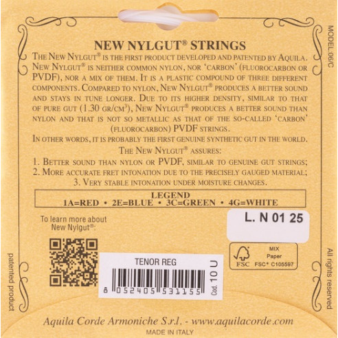 Aquila New Nylgut 10U Juego Cuerdas Ukelele Tenor
