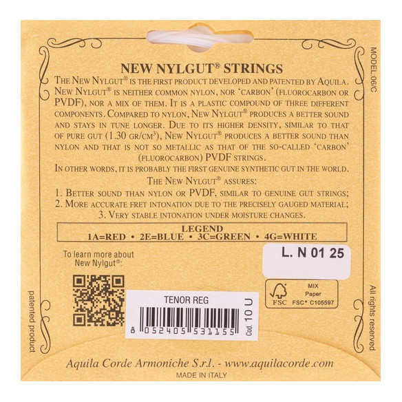 Aquila New Nylgut 10U Juego Cuerdas Ukelele Tenor