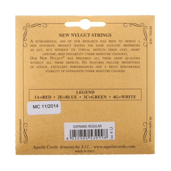 Aquila New Nylkgut 4U Juego Cuerdas Ukelele Soprano