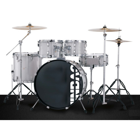 Jinbao JBP2202BSL Batería Bombo 22" Gris claro con herrajes, platos y sillín