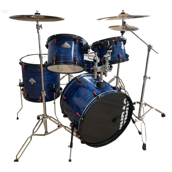 Jinbao VM18BL Batería Bombo 22" Azul nacarado con herrajes y sillín