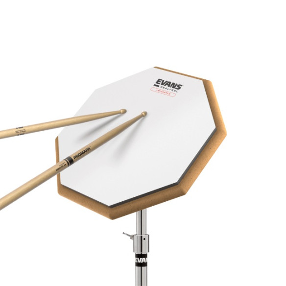 Evans EVSP-RF10G-AT Pad de práctica RealFeel Attacktile Scholastic de 10" con soporte y baquetas