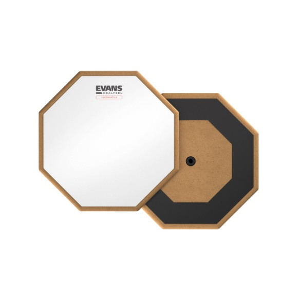 Evans EVSP-RF10G-AT Pad de práctica RealFeel Attacktile Scholastic de 10" con soporte y baquetas