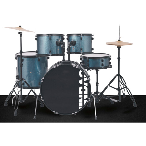 Jinbao JBP1601BL Batería Bombo 22" Azul con herrajes, platos y sillín