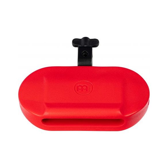 Block de percusión Meinl MPE4R de tono bajo y color rojo.