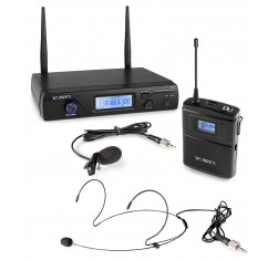 VONYX WM61B Sistema inalambrico Headset, y Levalier con petaca y receptor 16 canales seleccionables. 2
