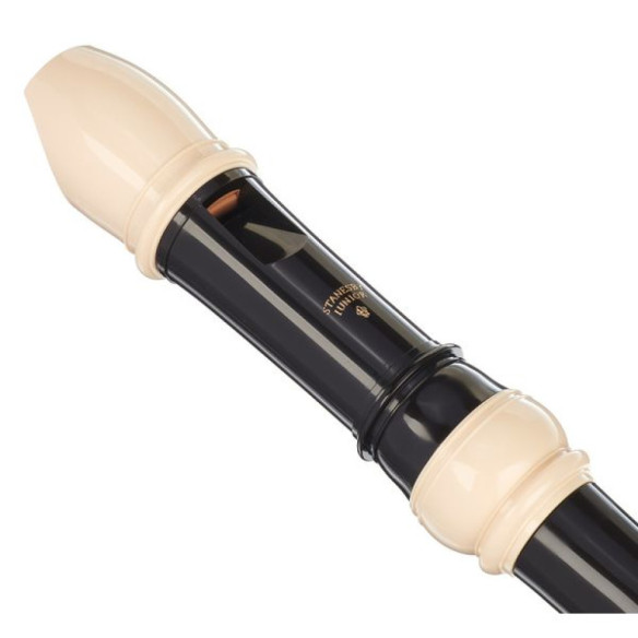 Flauta Soprano Zen-on Stanesby 150-BN, con digitación barroca, en plástico.