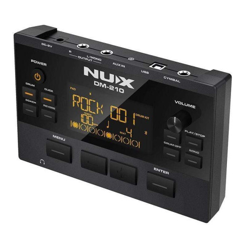 NUX DM-210 Bateria Electronica Digital , con Parches de malla ,pedal de Bombo,Metronomo,amplia biblioteca de sonidos .