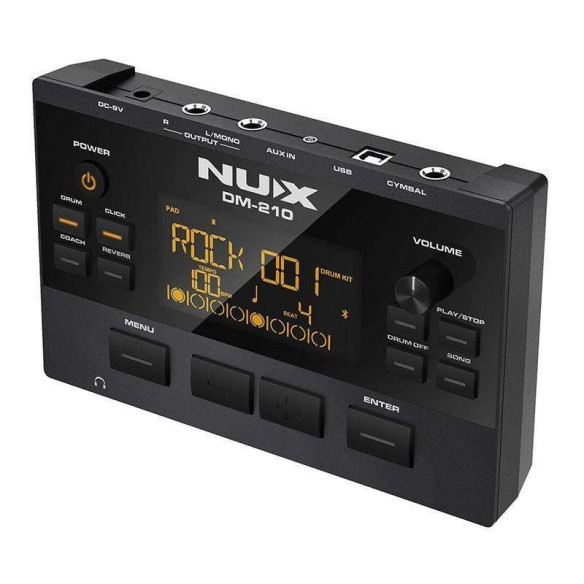 NUX DM-210 Bateria Electronica Digital , con Parches de malla ,pedal de Bombo,Metronomo,amplia biblioteca de sonidos .