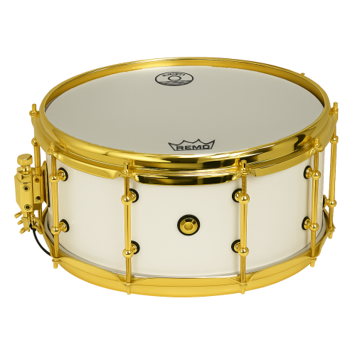 CAJA JINBAO 14" x 6" POP MADERA BLANCO LACADO/DORADO