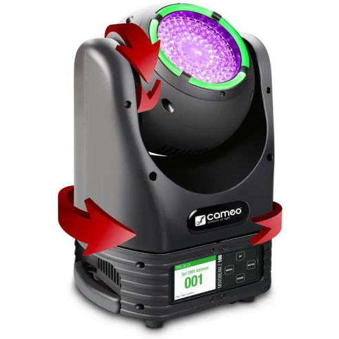 Cameo MOVO BEAM Z 100 Cabeza móvil con anillo LED, giro continuo y zoom