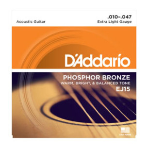 Juego Cuerdas Guitarra Acústica D'Addario EJ-15 010-047