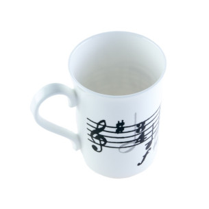 CMBSM-01 Taza blanca porcelana Partitura y Clave de sol