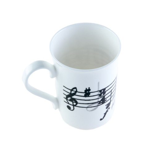 CMBSM-01 Taza blanca porcelana Partitura y Clave de sol