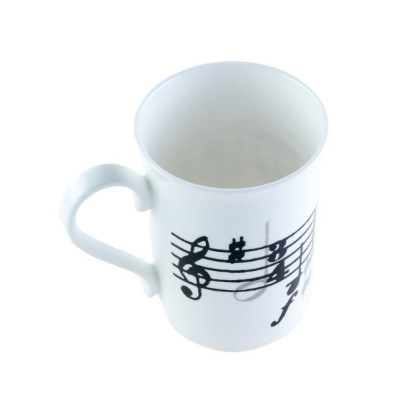 CMBSM-01 Taza blanca porcelana Partitura y Clave de sol