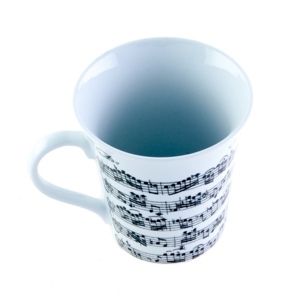 CMMZM01 Taza porcelana con Partitura y Claves de sol
