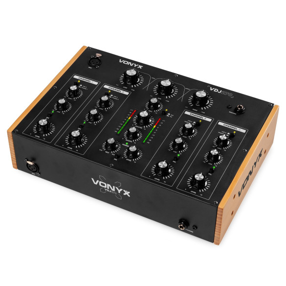 Vonyx VDJ270 Mezclador de 4 canales con Faders rotativos