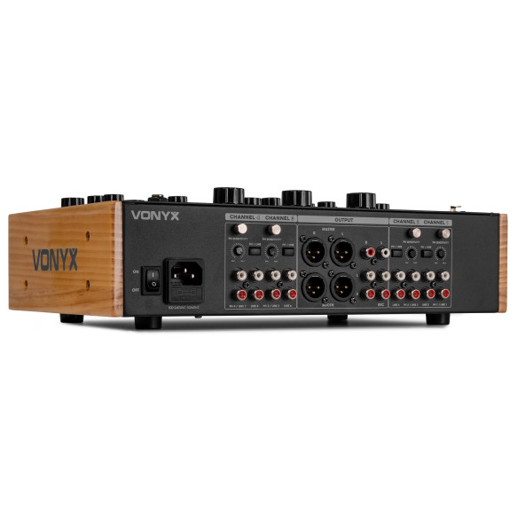 Vonyx VDJ270 Mezclador de 4 canales con Faders rotativos