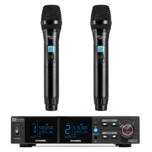 Power Dynamics PD522 Set de 2 Micros Inalámbricos de Mano UHF