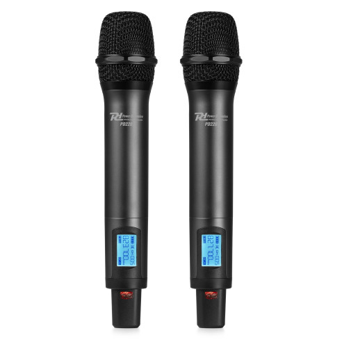 Power Dynamics PD220 Set de 2 Micros Inalámbricos de Mano UHF True Diversity