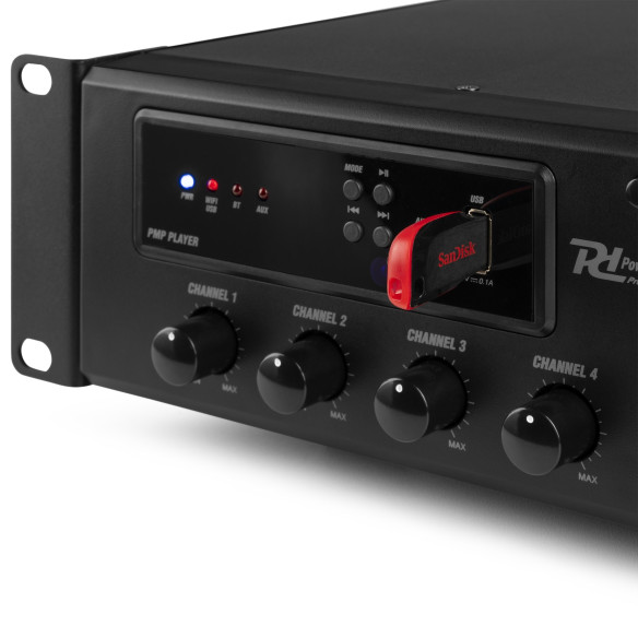 Power Dynamics PMP360 Amplificador mezclador para instalación 360W