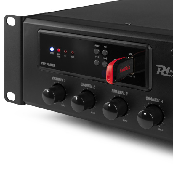 Power Dynamics PMP240 Amplificador mezclador para instalación 240W 6 zonas