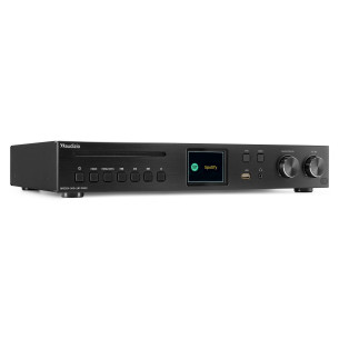 Audizio BRESCIA  Receptor de Internet con Amplificador, DAB y reproductor CD Negro