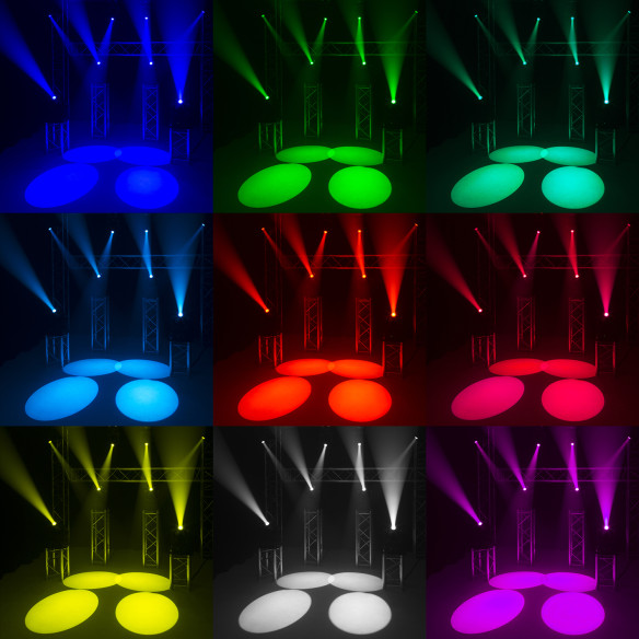 Beamz IGNITE180 Cabeza Movil Spot LED 2pcs en Flightcase