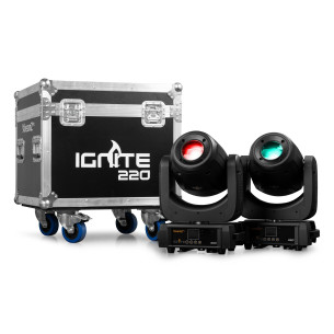 IGNITE220 Set Cabeza Móvil Spot 220W. 2 Piezas + Flightcase,Zoom