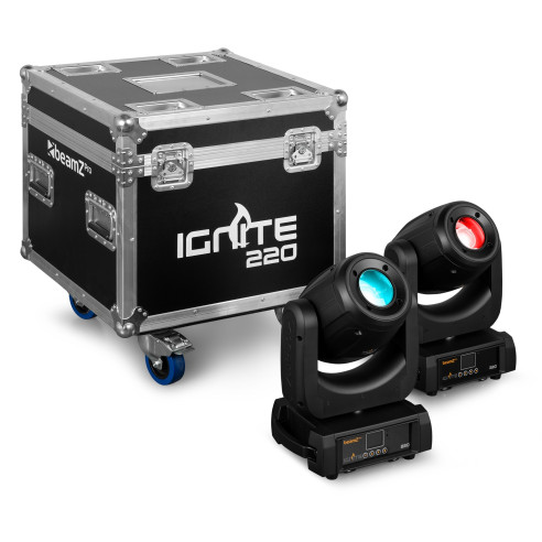 IGNITE220 Set Cabeza Móvil Spot 220W. 2 Piezas + Flightcase,Zoom