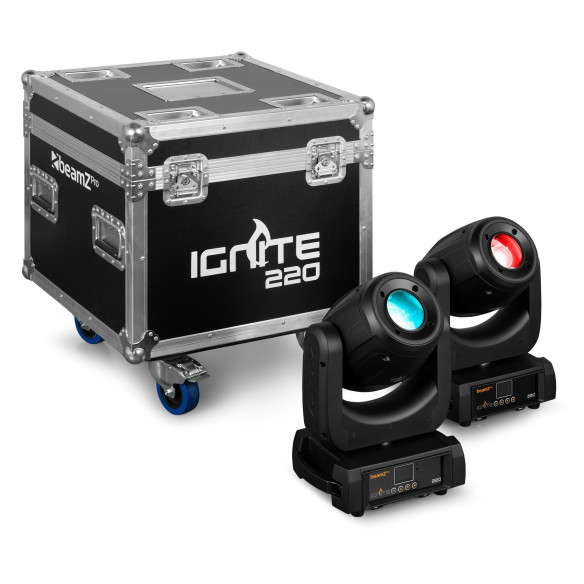 IGNITE220 Set Cabeza Móvil Spot 220W. 2 Piezas + Flightcase,Zoom
