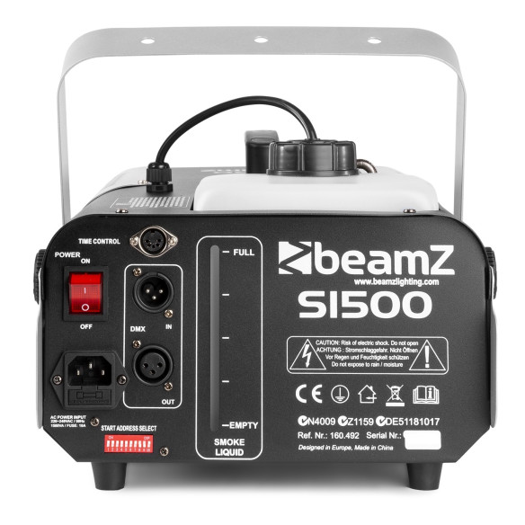 Beamz S1800 Maquina de Humo DMX Horizontal/Vertical, 1800 Watts