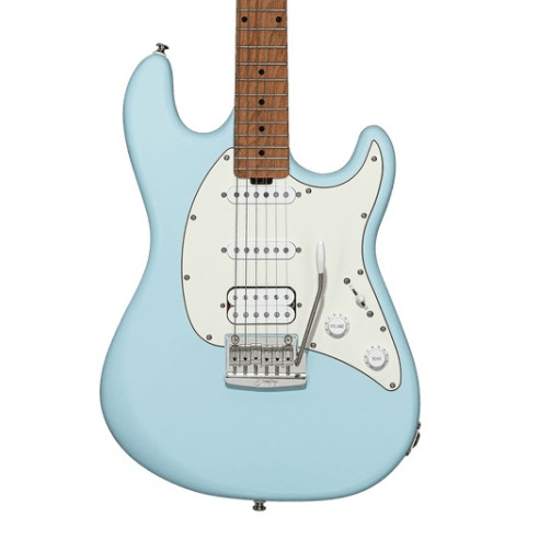 comprar Guitarra Eléctrica STERLING by MUSICMAN CUTLASS CT50 HSS M/M TREMOLO, Tipo Strato, en color Daphne Blue Satin.
